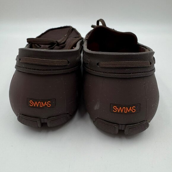 SWIMS Mens Braided Lace Loafers Brown Size 13 Rubber Mesh Slip-On - Picture 3 of 8